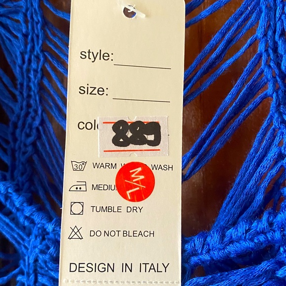 🍀Blue Crocheted Top Size Medium by Casa Dona New - Picture 4 of 4